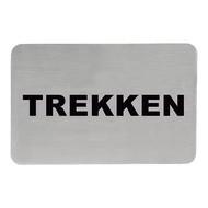 Tekstplaatje "trekken" rvs 18/10 zelfklevend