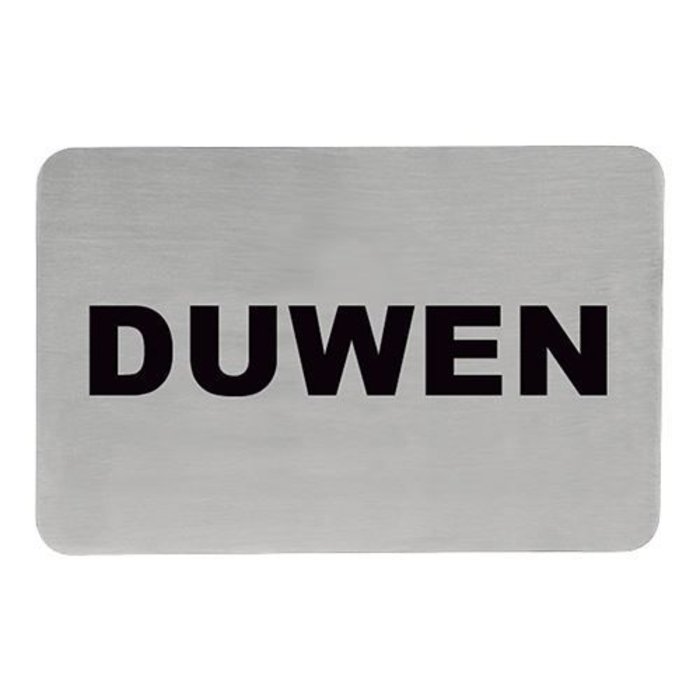 Tekstplaatje "duwen" rvs 18/10 zelfklevend