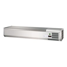 Catercool koelopzetvitrine 140cm 6x1/3GN m/rvs afsluitdeksel // 230V 340W