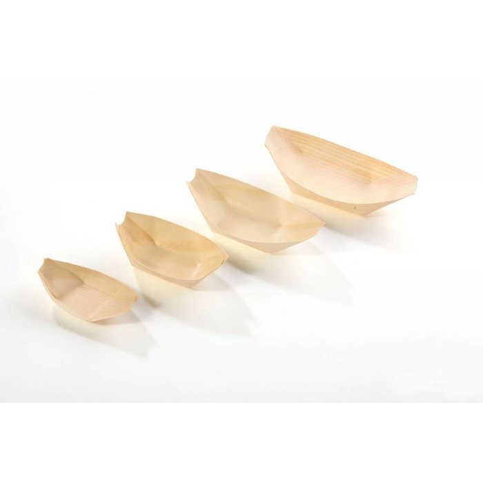 Sier Disposables Amuse bootje hout 115x70mm doos à 100 stuks