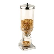 Dispenser op voet rvs 18/10/kunststof 4,5ltr tbv muesli enz