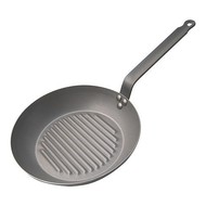 De Buyer grillpan geribbeld plaatstaal Ø26cm De Buyer grillpan geribbeld plaatstaal Ø26cm