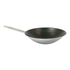 Pujadas wok rvs m/platte bodem en anti-aanbaklaag Ø36cm