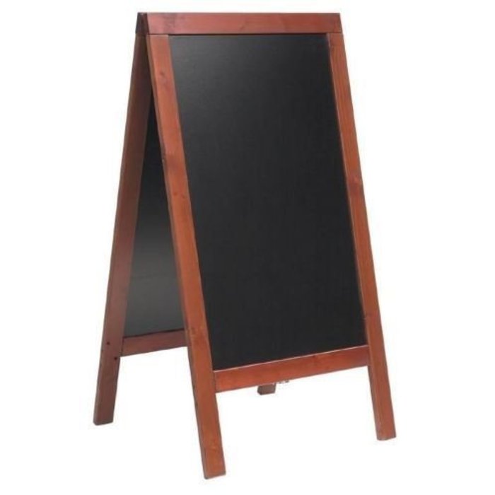 Stoepkrijtbord de luxe frame rubberwood mahonie Afmeting  71.6x66x139cm Securit