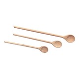 Set a 3 houten spatels vlak/rond 25/30/35cm