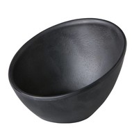 Melamine Asia zwarte bowl schuine rand Ø10,5cm stonelook à 6