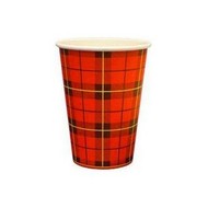 Koffiebeker Scotty rode ruit karton 180cc rol à 100 Koffiebeker Scotty rode ruit karton 180cc rol à 100