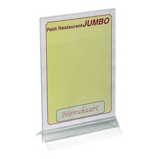 Menustandaard  A4 – plexiglas - Polymethylmethacrylaat (PMMA) – transparant