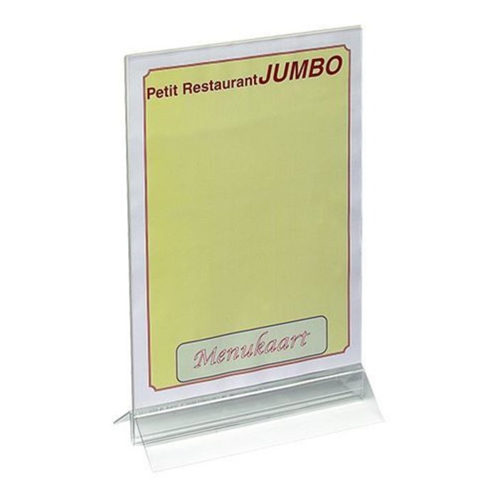 EMGA Menustandaard  A4 – plexiglas - Polymethylmethacrylaat (PMMA) – transparant