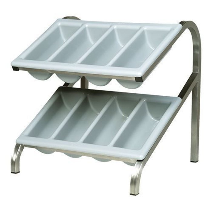 Buffet bestekbakhouder rvs 1/1GN 2 etages 54(h)x54x33cm //