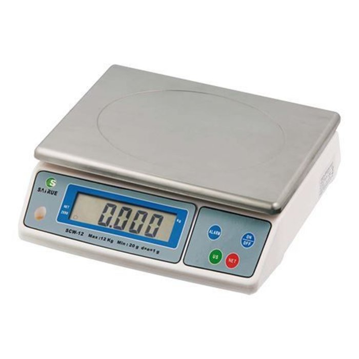 Electronische weegschaal m/rvs plateau type 22x17cm max. 30kg