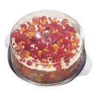 Taartplateau Ø30cm rvs m/kunststof transp. afdekkap Taartplateau Ø30cm rvs m/kunststof transp. afdekkap