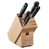 Wusthof Classic 6-delig Messenblok 9832 incl.  Koksmes 20cm 4582/20, Vleesmes 20cm 4522/20, Broodmes 20cm 4149, Officemes 9cm 4066/09, Aanzetstaal 23cm 4465/23, Beuken blok 7242