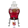 Drankdispenser "Fruits" 10,5 liter Ø25cm H58cm  glascontainer incl deksel en zwart onderstel