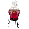 Drankdispenser "Fruits" 10,5 liter Ø25cm H58cm  glascontainer incl deksel en zwart onderstel