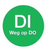 Afwasbare sticker 'di weg op do' 19 mm 500/rol – per 12 stuks