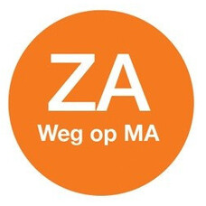 Afwasbare sticker 'za weg op ma' 19 mm 500/rol – per 12 stuks