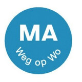 Permanent sticker 'ma weg op wo' 19 mm 1000/rol – per 12 stuks