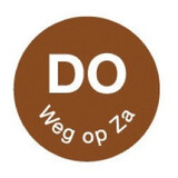 Permanent sticker 'do weg op za' 19 mm 1000/rol – per 12 stuks