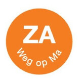 Permanent sticker 'za weg op ma' 19 mm 1000/rol – per 12 stuks