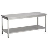 RVS werktafel 1400 x 700 x 900 mm met bodemschap