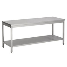 RVS werktafel 1400 x 700 x 900 mm met bodemschap