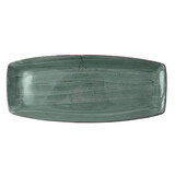 Rustic donkergroen schaal curve 36x19,5cm doos à 6