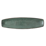 Rustic donkergroen schaal curve 36,5x15,5cm doos à 6