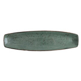 Rustic donkergroen schaal curve 35x9,5cm doos à 6