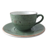 Rustic donkergroen cappuccinokop 30cl doos à 6