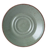 Rustic donkergroen espressoschotel Ø12cm doos à 6