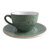 Rustic donkergroen koffiekop 15cl doos à 6