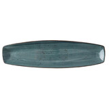 Rustic blauw schaal curve 36,5x15,5cm doos à 6