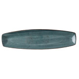 Rustic blauw schaal curve 35x9,5cm doos à 6