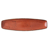 Rustic terracotta schaal curve 36,5x15,5cm doos à 6