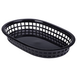 Fastfood mandje ovaal zwart 26,7 x 17 cm – per 24 stuks