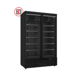 Vrieskast 2 glasdeuren zwart jde-1000f bl