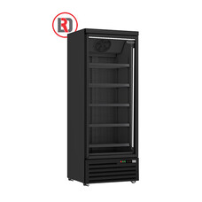Vrieskast 1 glasdeur zwart jde-600f bl