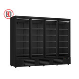 Koelkast 4 glasdeuren zwart jde-2025r bl