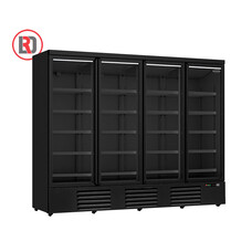 Koelkast 4 glasdeuren zwart jde-2025r bl