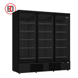 Koelkast 3 glasdeuren zwart jde-1530r bl