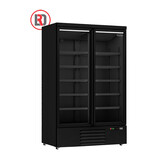 Koelkast 2 glasdeuren zwart jde-1000r bl