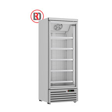 Koelkast 1 glasdeur zilvergrijs 600 liter