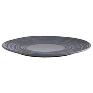 Melamine Loops bord Ø27x2(h)cm  Bovenzijde structuur blauw bruin