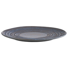 Melamine Loops bord Ø27x2(h)cm  Bovenzijde structuur blauw bruin