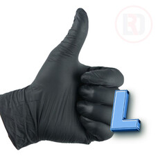 Nitrile handschoen zwart maat L doos à 100