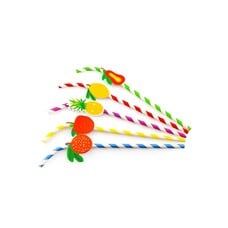 buigrietje papier (FSC) streep assorti met fruit Ø6mm 24cm doos à 50 stuks