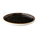 Q Authentic Jersey bord m/opstaande rand stapelbaar donkerbruin Ø25,4cm doos à 6