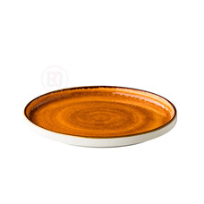 Q Authentic Jersey bord m/opstaande rand stapelbaar oranje Ø25,4cm doos à 6