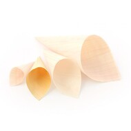 Amuse puntzakje hout Ø45x90/130mm doos à 100 stuks